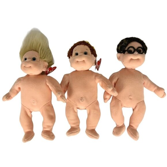Ty Beanie Kids Lot of 3 Specs Curly Angel Nude Soft Dolls 10 inch Vtg 90s - Picture 2 of 15